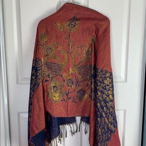 Pashmina scarf peacock